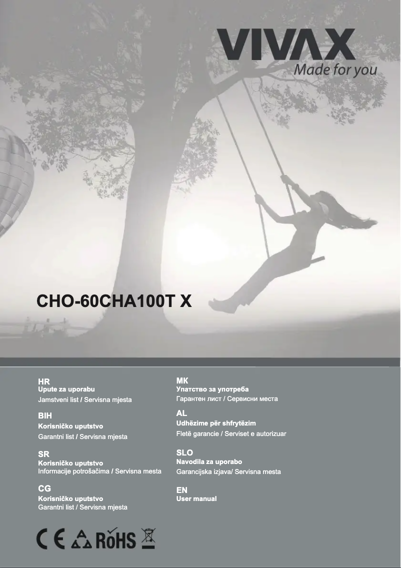 Page 1 de la notice Manuel utilisateur Vivax CHO-60CHA100T X