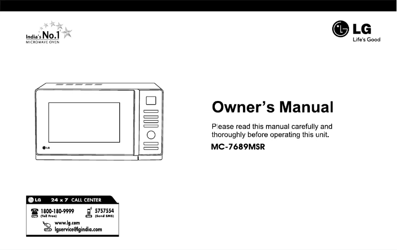 Page 1 de la notice Manuel utilisateur LG MC-7689MSR