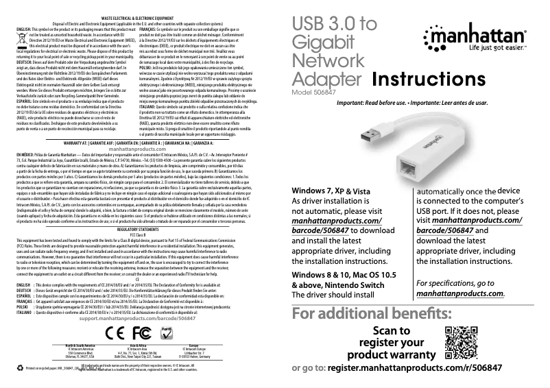 Page 1 de la notice Manuel utilisateur Manhattan 506847