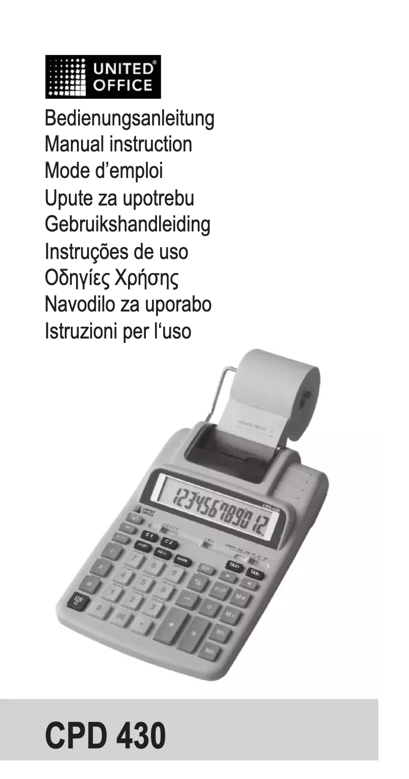 Page 1 de la notice Manuel utilisateur United Office CPD 430