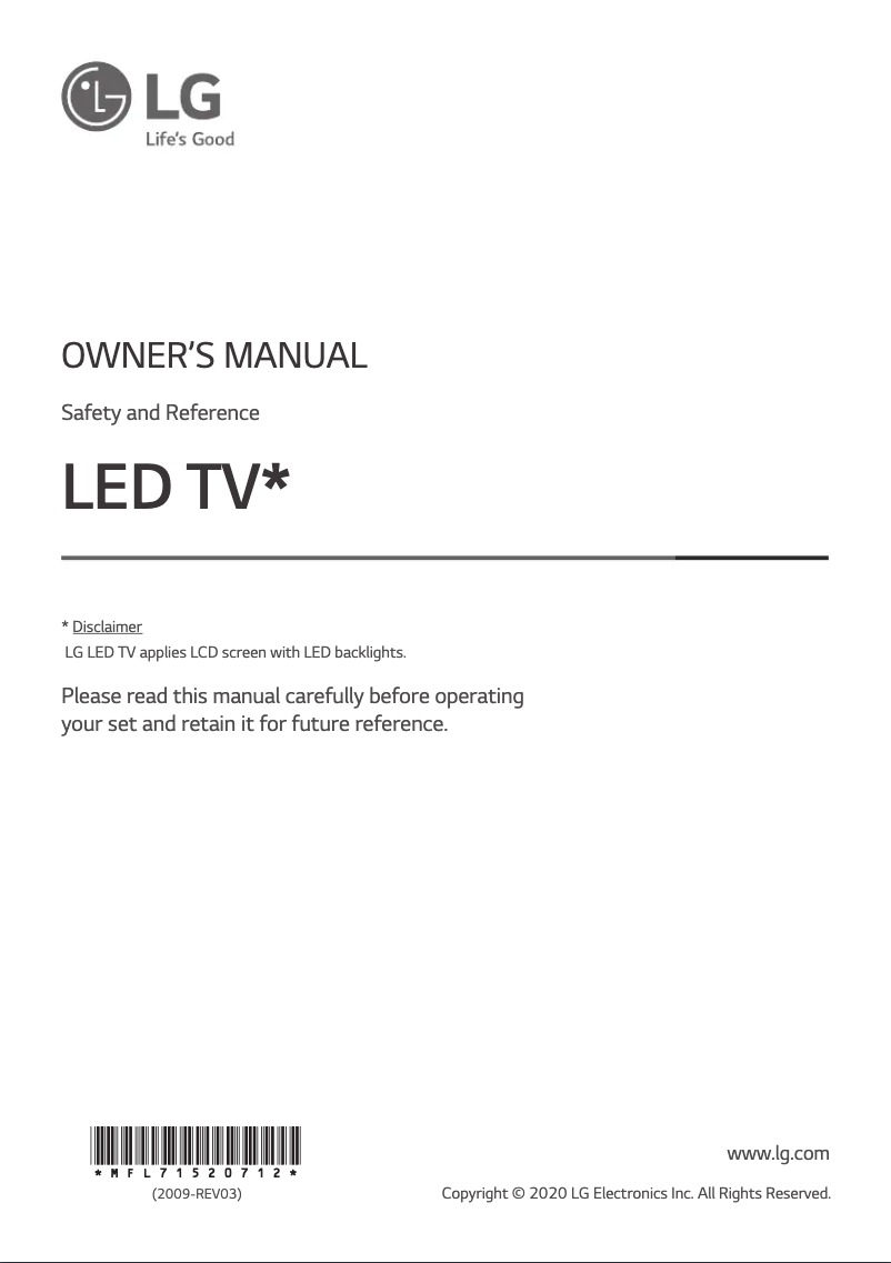 Image de la première page du manuel de l'appareil 65NANO80TNA