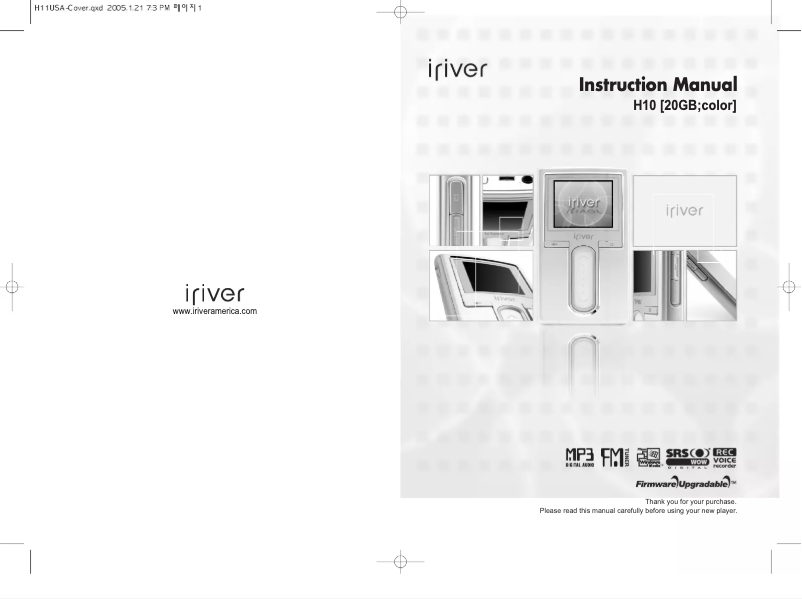 Page 1 de la notice Manuel utilisateur iRiver H10