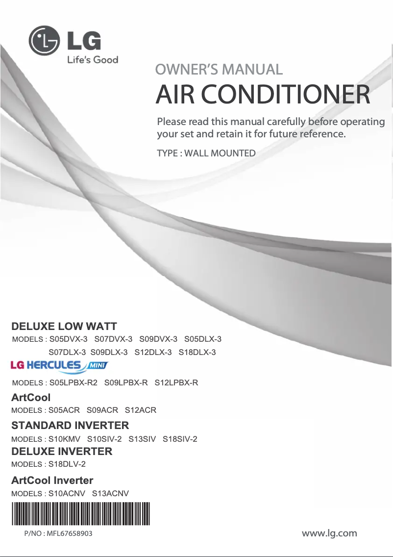 Page 1 de la notice Manuel utilisateur LG SN18SIV-2