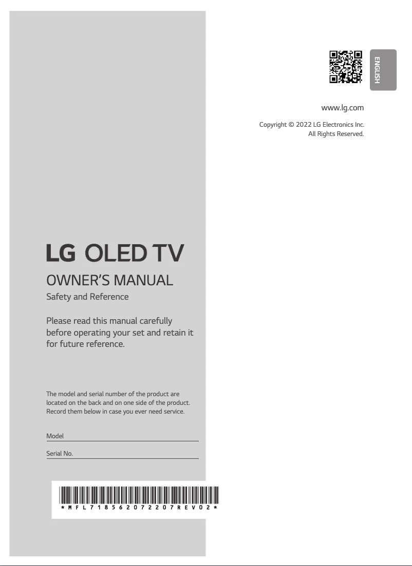 Página 1 del manual Manual de usuario LG OLED65G2RLA