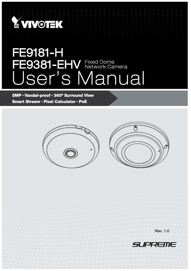 Page 1 de la notice Manuel utilisateur Vivotek FE9181-H