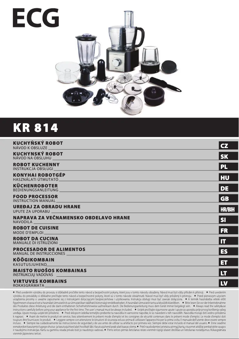 Page 1 de la notice Manuel utilisateur ECG KR 814