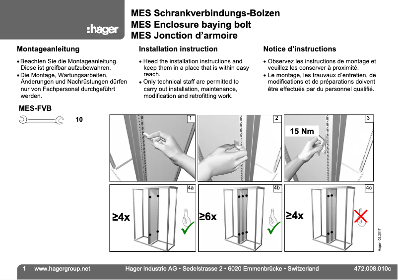 Page n°1 - Manuel utilisateur Hager M-RG606020