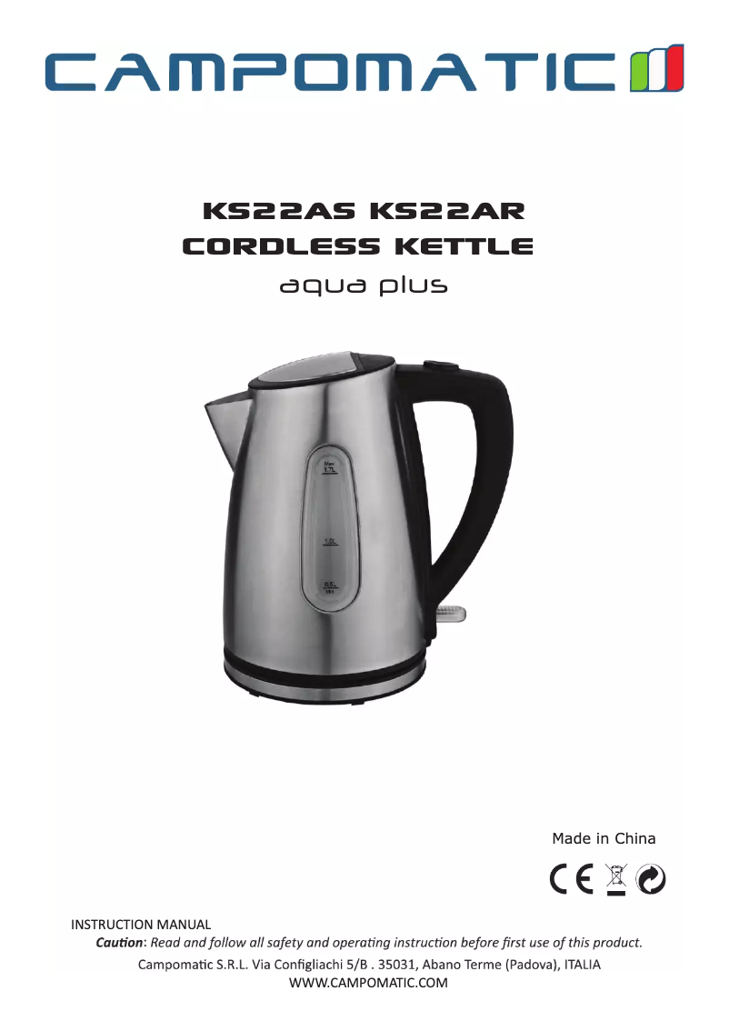 Image de la première page du manuel de l'appareil KS22AS