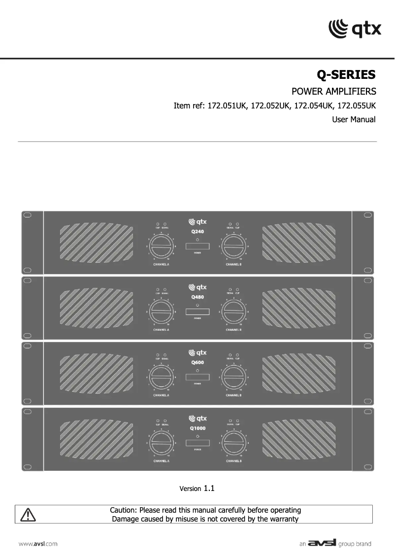 Page 1 de la notice Manuel utilisateur Qtx Q480