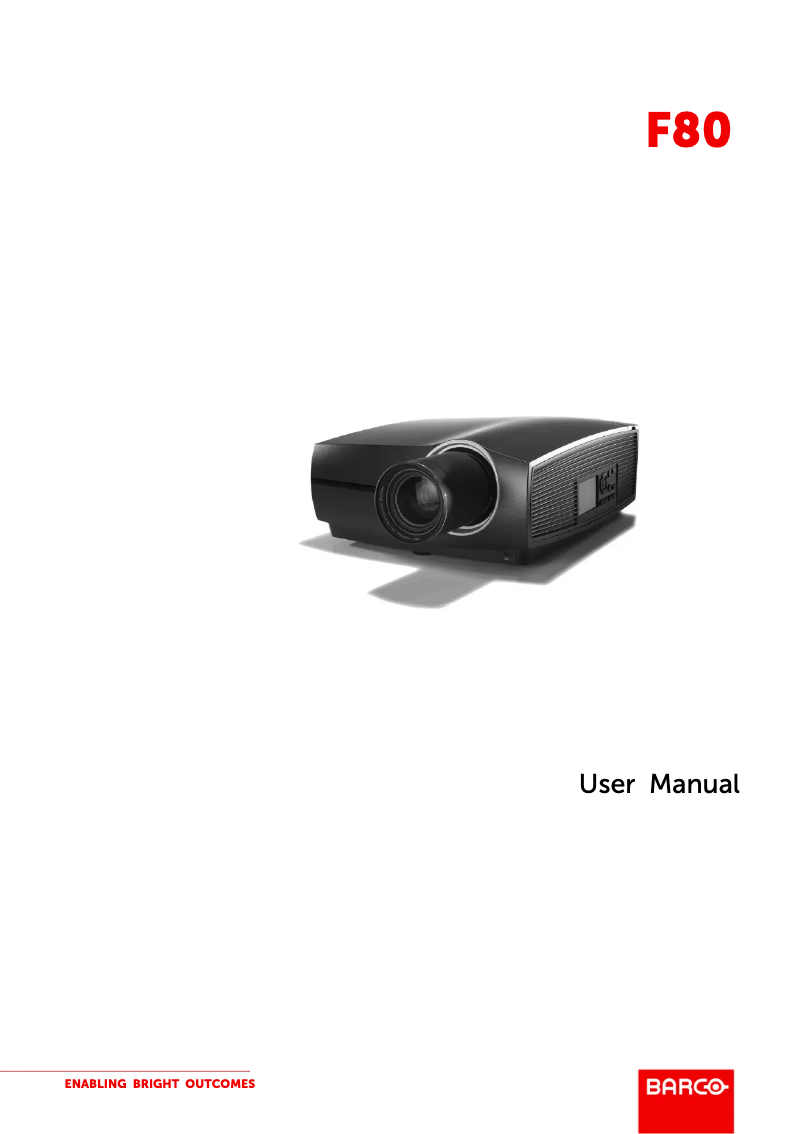 Page n°1 - Manuel utilisateur Barco F80-Q7