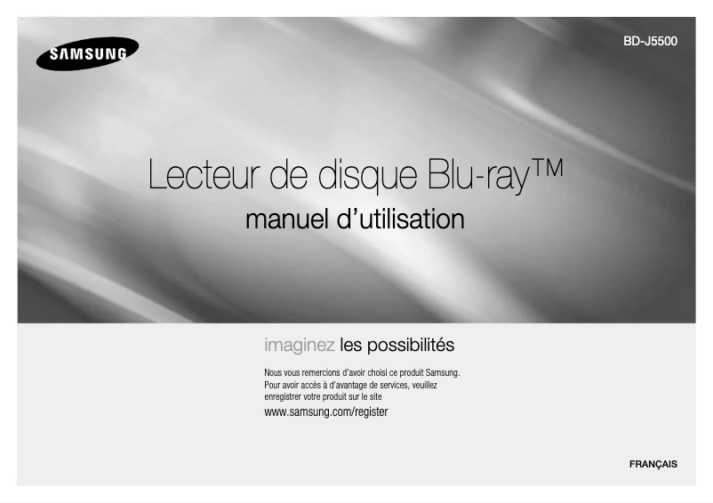 Page 1 de la notice Manuel utilisateur Samsung BD-J5500E
