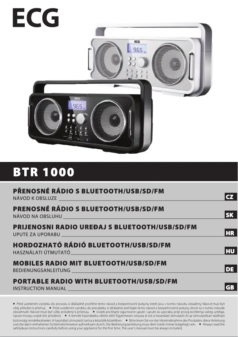 Page n°1 - Manuel utilisateur ECG BTR 1000
