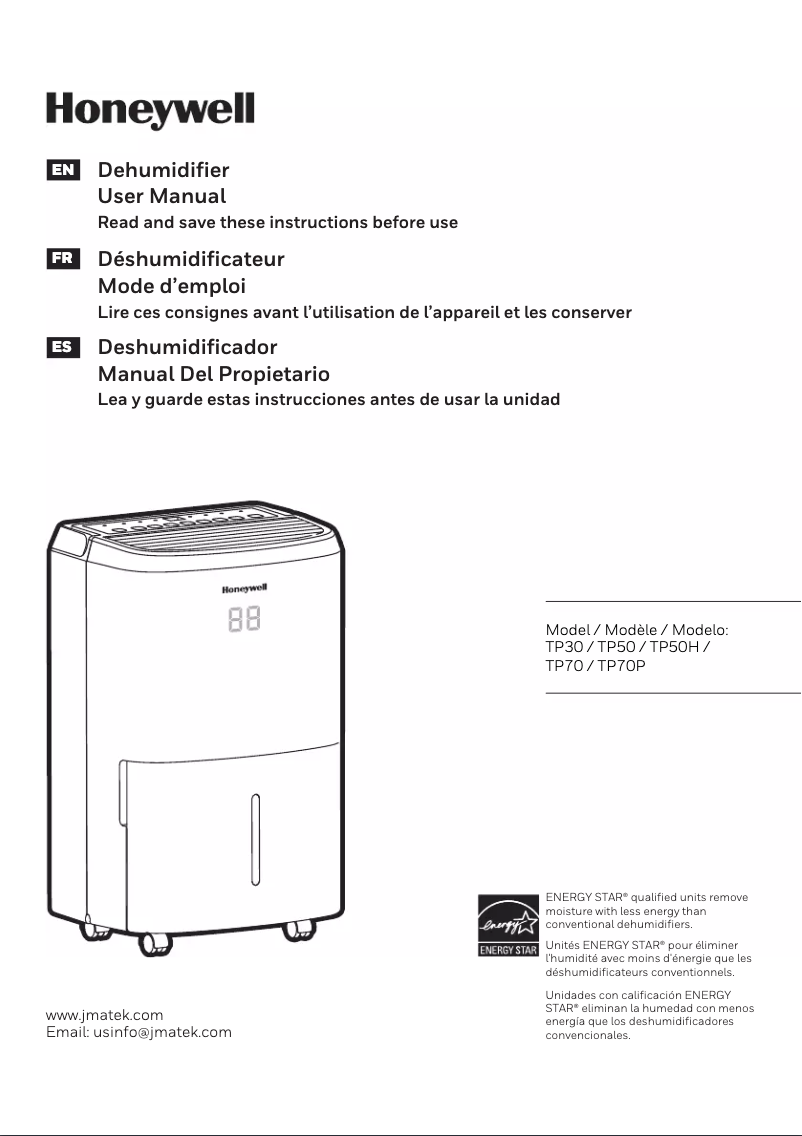 Page 1 de la notice Manuel utilisateur Honeywell TP70P
