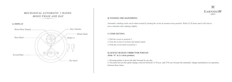 Image de la première page du manuel de l'appareil Longitude Moonphase ES-8066-03