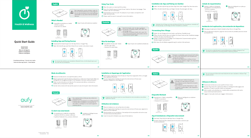 Página 1 del manual Guía de inicio rápido Eufy Smart Scale