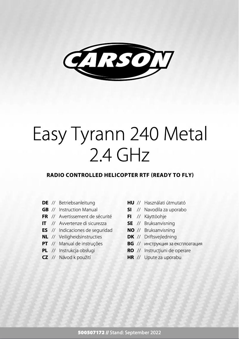 Image de la première page du manuel de l'appareil Easy Tyrann 240 Metal