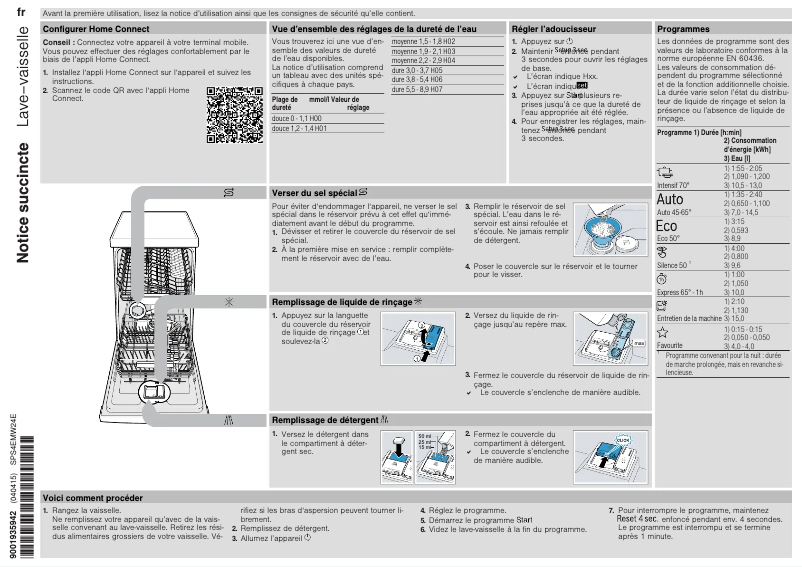 Page n°1 - Manuel utilisateur Bosch SPS4EMW24E