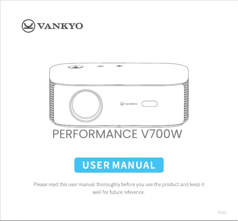 Page 1 de la notice Manuel utilisateur Vankyo Performance V700W