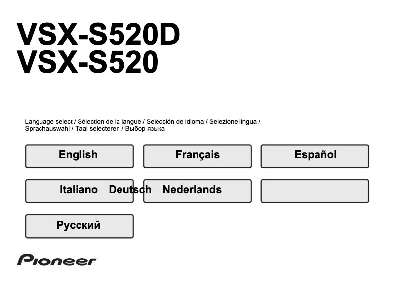 Image de la première page du manuel de l'appareil VSX-S520D