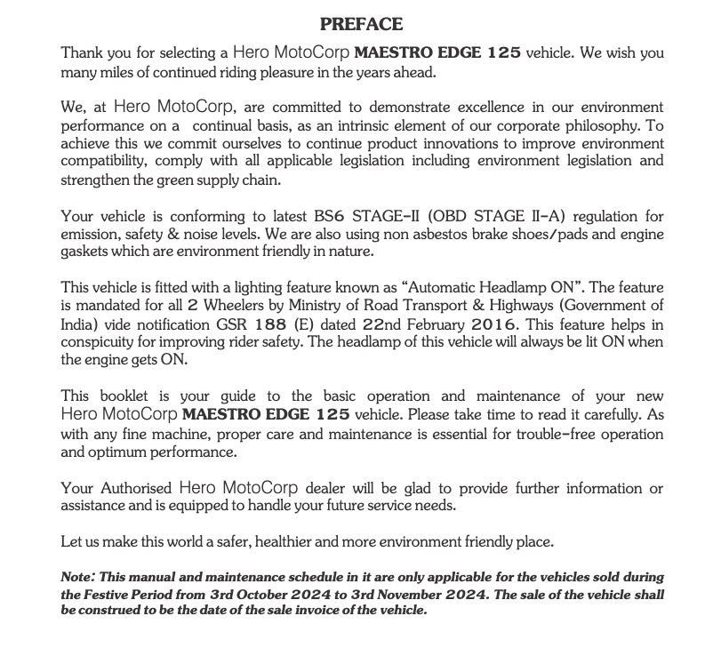 Página 1 del manual Manual de usuario Hero Maestro Edge 125 (2023)