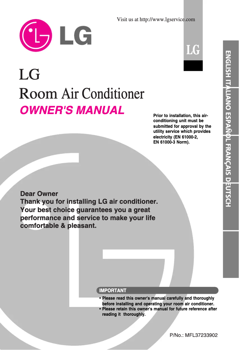 Image de la première page du manuel de l'appareil G09AHS