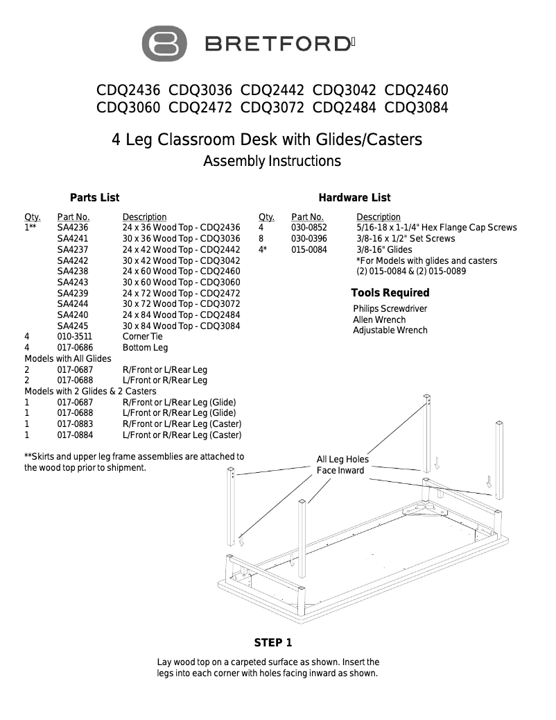 Page 1 de la notice Manuel utilisateur Bretford CDQ3060-CY