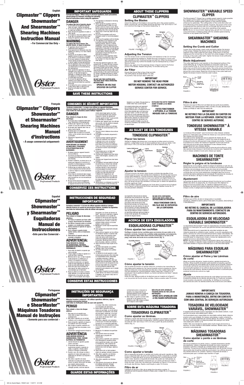 Page n°1 - Manuel utilisateur Oster ShowMaster