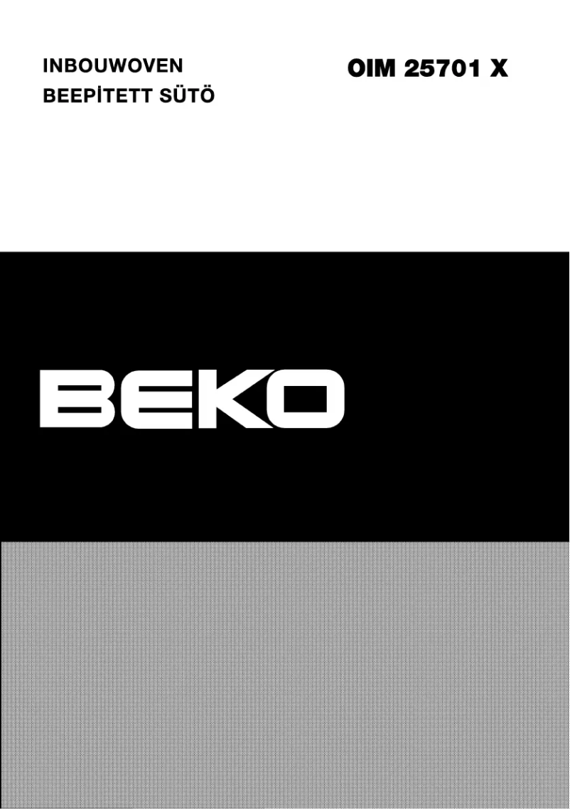 Page n°1 - Manuel utilisateur Beko OIM 25701