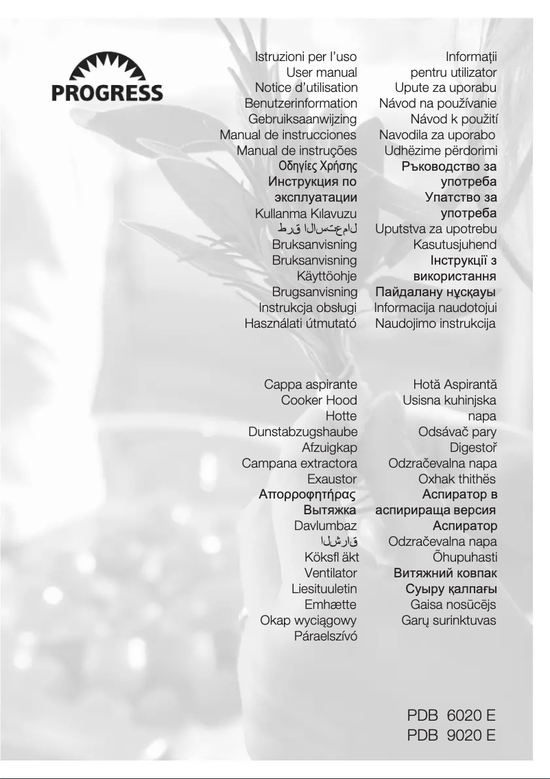 Page 1 de la notice Manuel utilisateur Progress PDB9020E