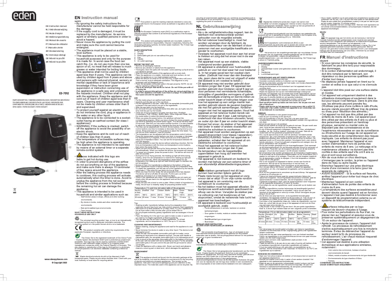 Page n°1 - Manuel utilisateur Eden ED-7012