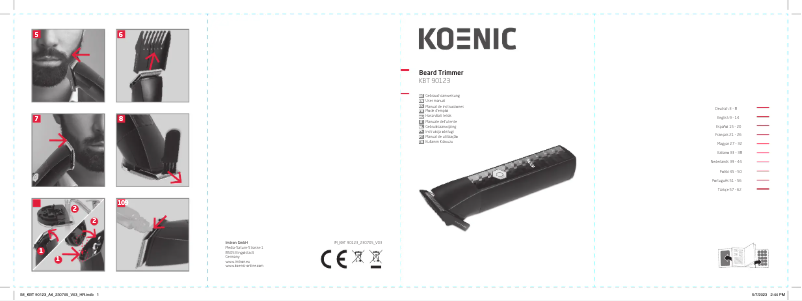 Page n°1 - Manuel utilisateur Koenic KBT 90123