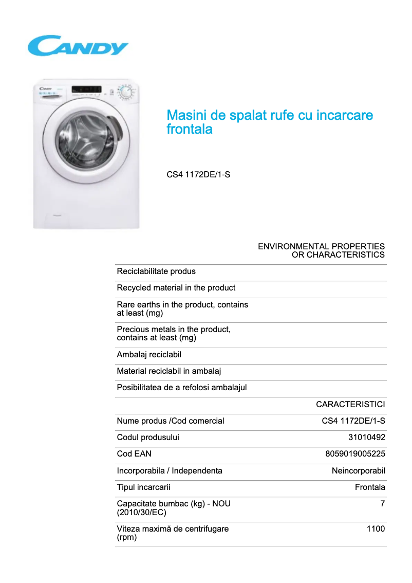 Image de la première page du manuel de l'appareil CS4 1172DE/1-S