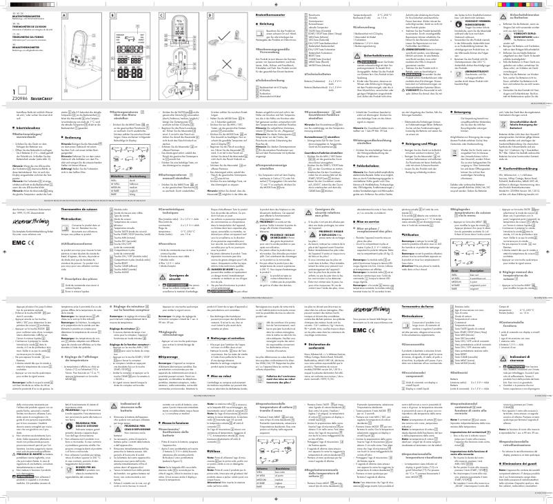 Page n°1 - Manuel utilisateur SilverCrest Z30986