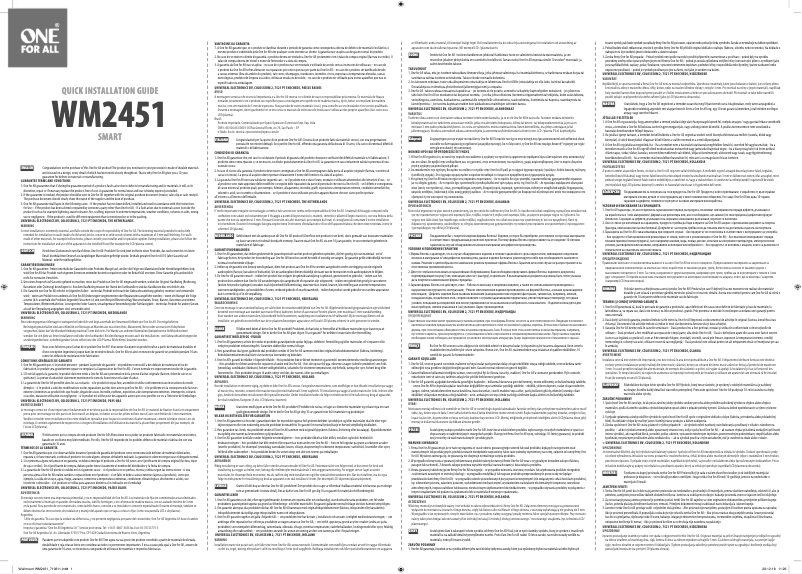 Page 1 de la notice Manuel utilisateur One for all WM 2451