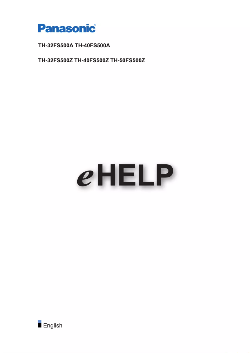 Imagen de la primera página del manual del dispositivo TH-50FS500Z