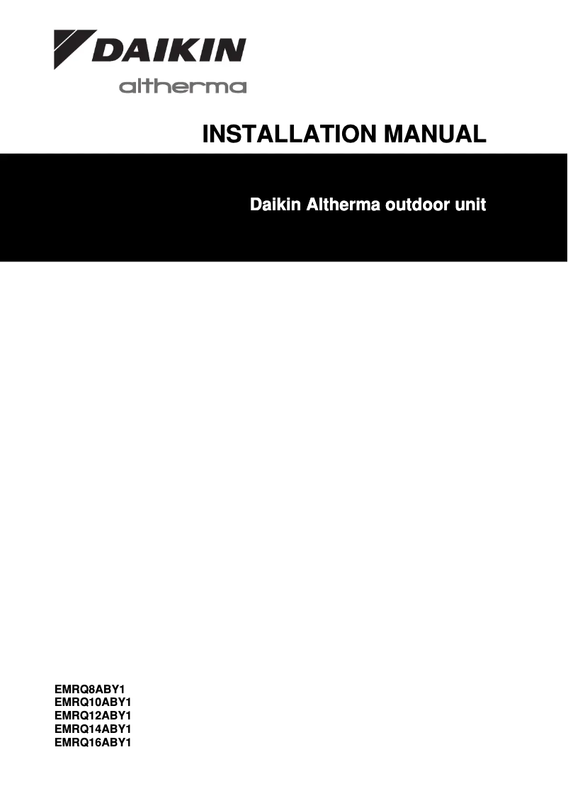 Page 1 de la notice Manuel utilisateur Daikin EMRQ16ABY1