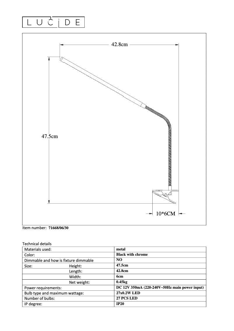 Image de la première page du manuel de l'appareil Led 71668/06/30