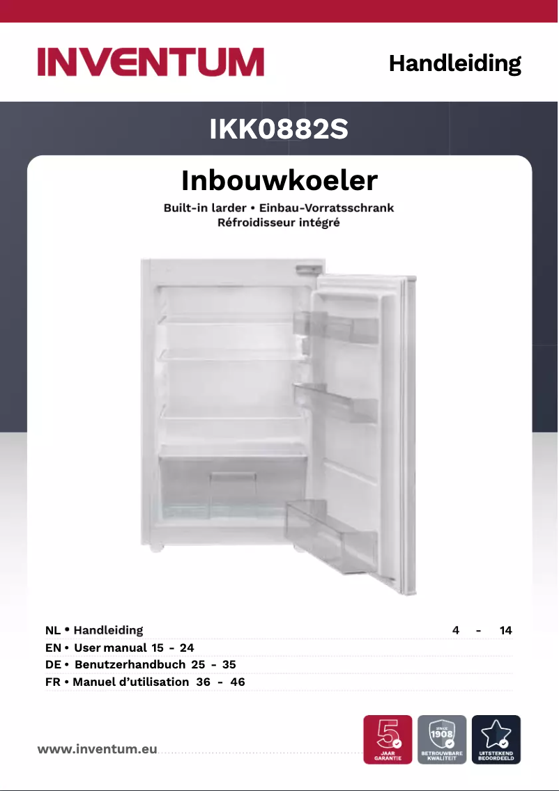 Page 1 de la notice Manuel utilisateur Inventum IKK0882S