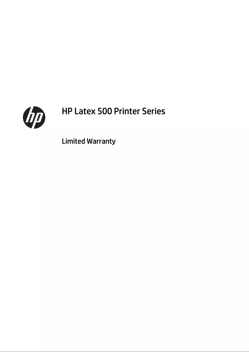 Page 1 de la notice Informations de garantie HP Latex 560