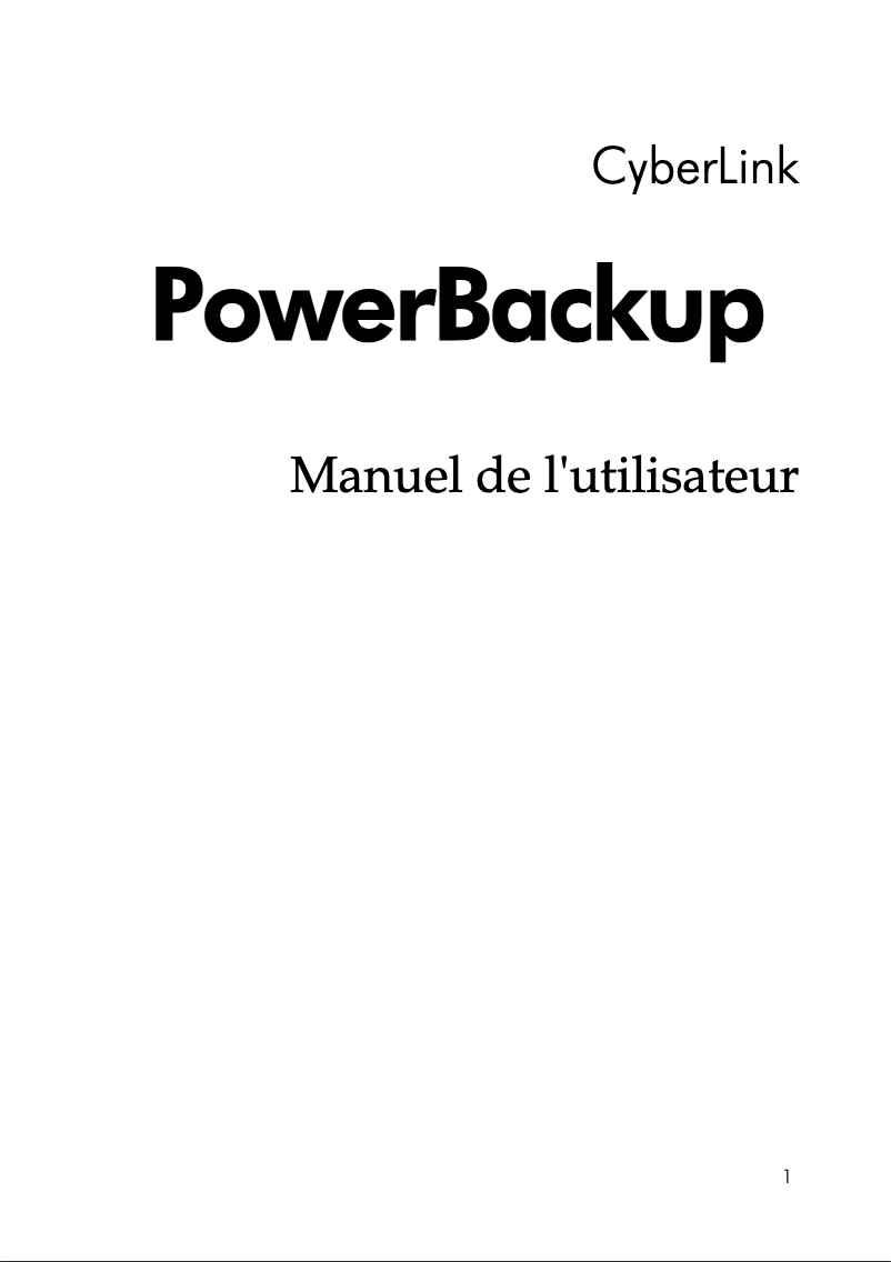 Image de la première page du manuel de l'appareil PowerBackup 2