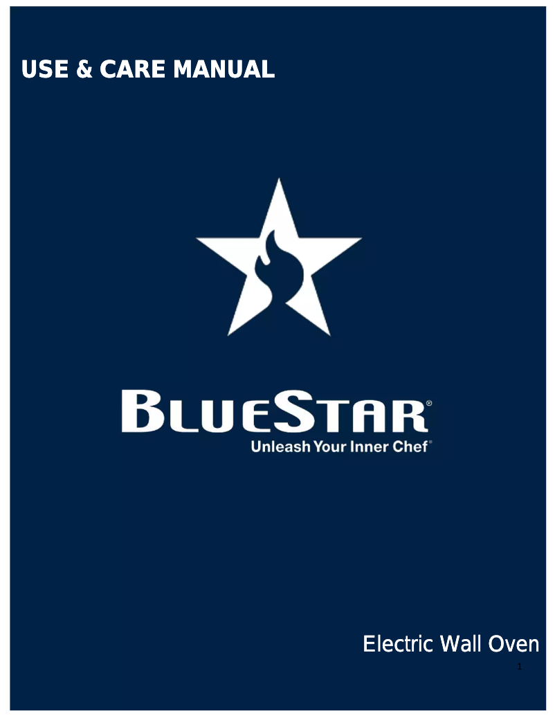 Página 1 del manual Manual de uso y mantenimiento BlueStar BSEWO30ECSDV2