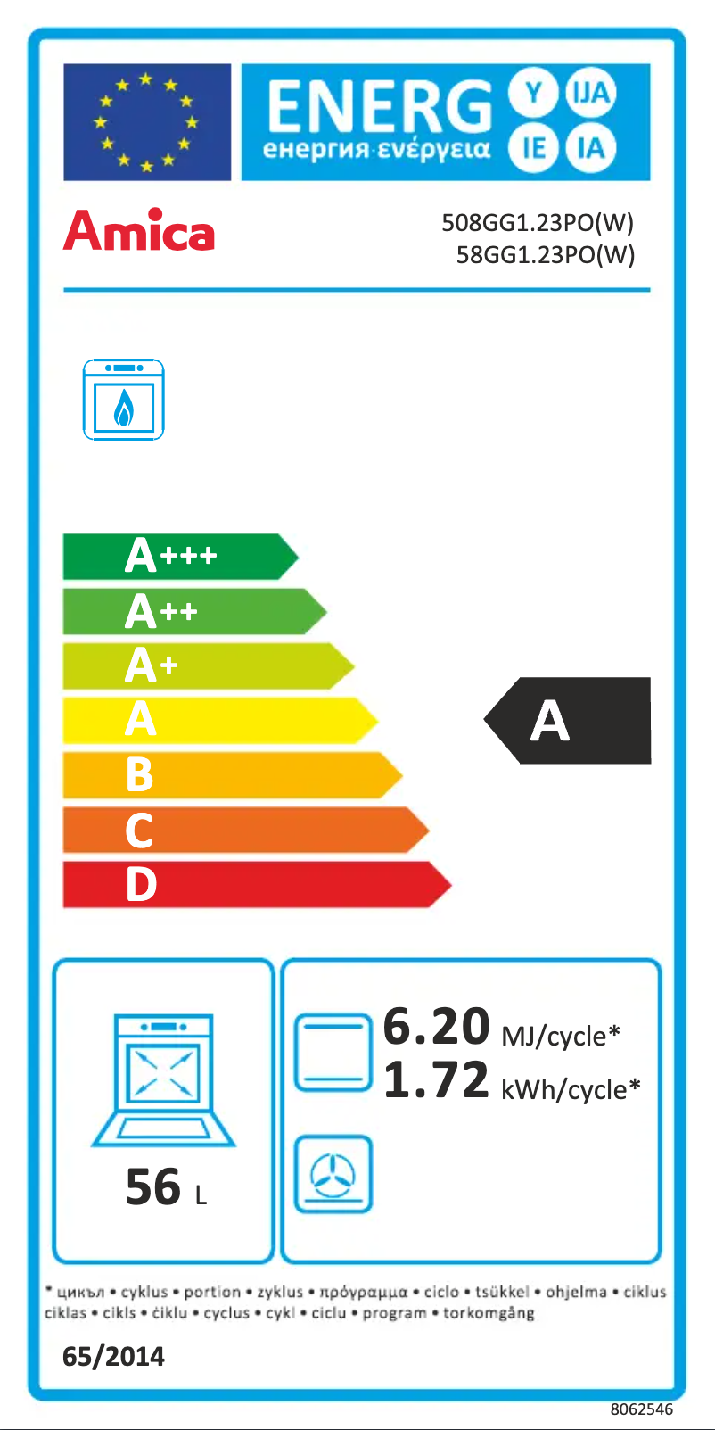 Page n°1 - Manuel utilisateur Amica 58GG1.23PO(W)