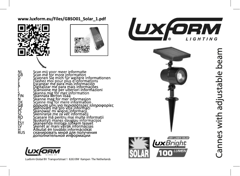 Página 1 del manual Manual de usuario Luxform Lighting Cannes