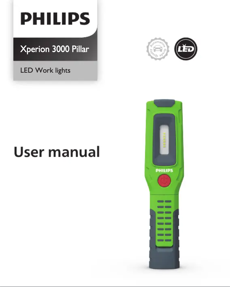 Page 1 de la notice Manuel utilisateur Philips Xperion 3000 LUMX30PILLX1