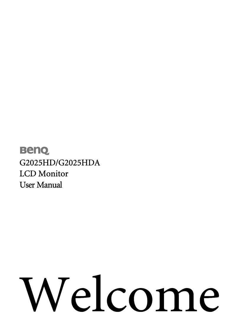 Image de la première page du manuel de l'appareil G2025HDA