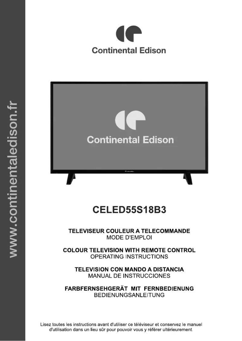 Page n°1 - Manuel utilisateur Continental Edison CELED55S18B3