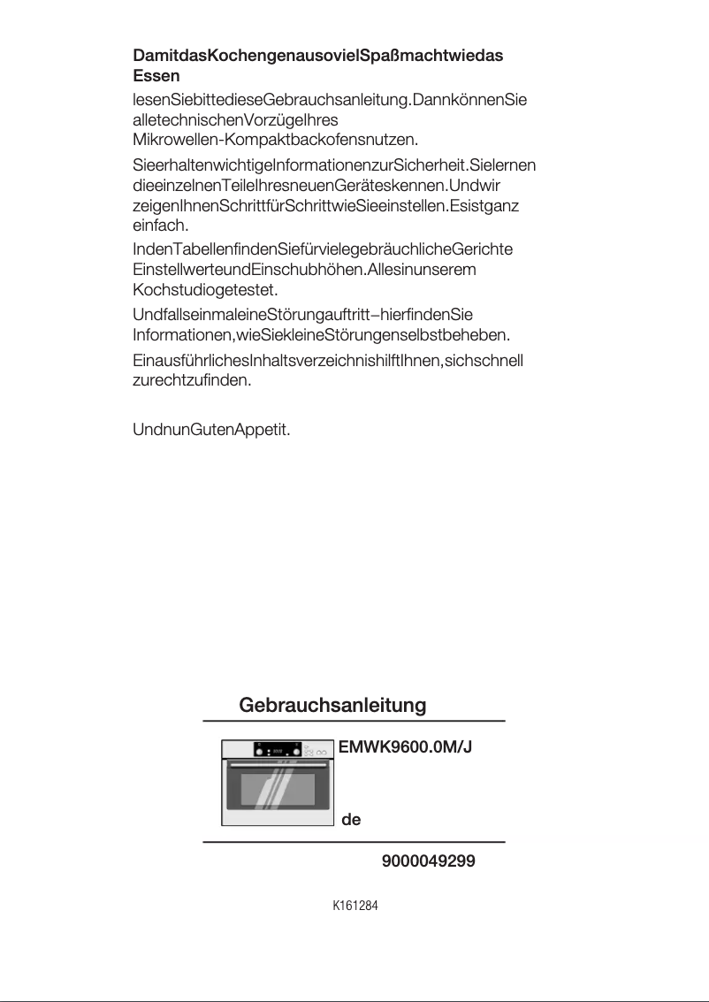 Page 1 de la notice Manuel utilisateur Küppersbusch EMWK 9600