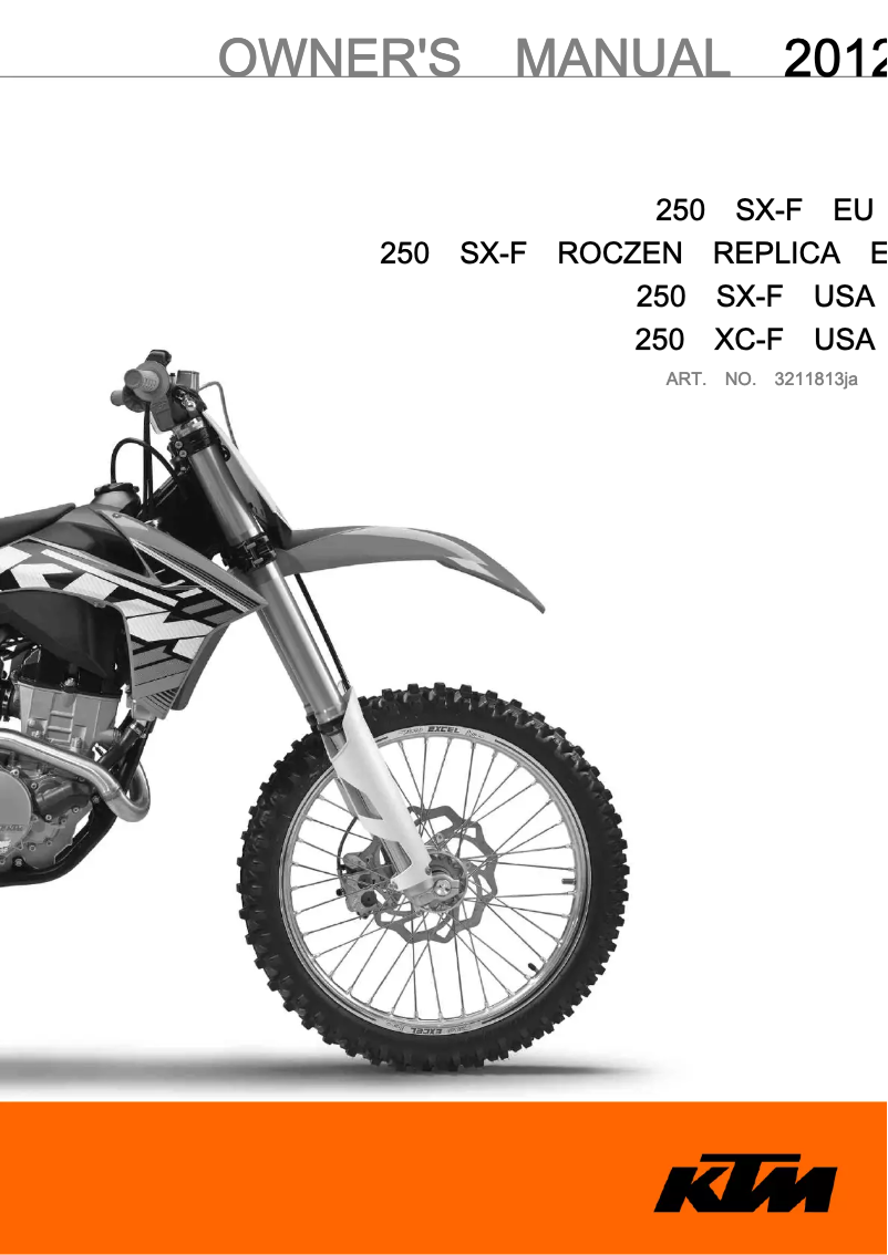 Image de la première page du manuel de l'appareil 250 XC-F (2012)