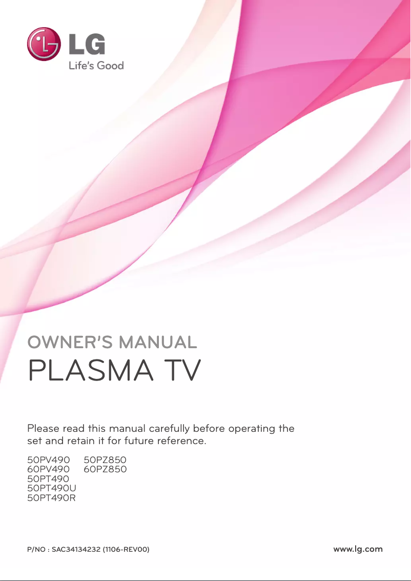Page n°1 - Manuel utilisateur LG 50PT490R