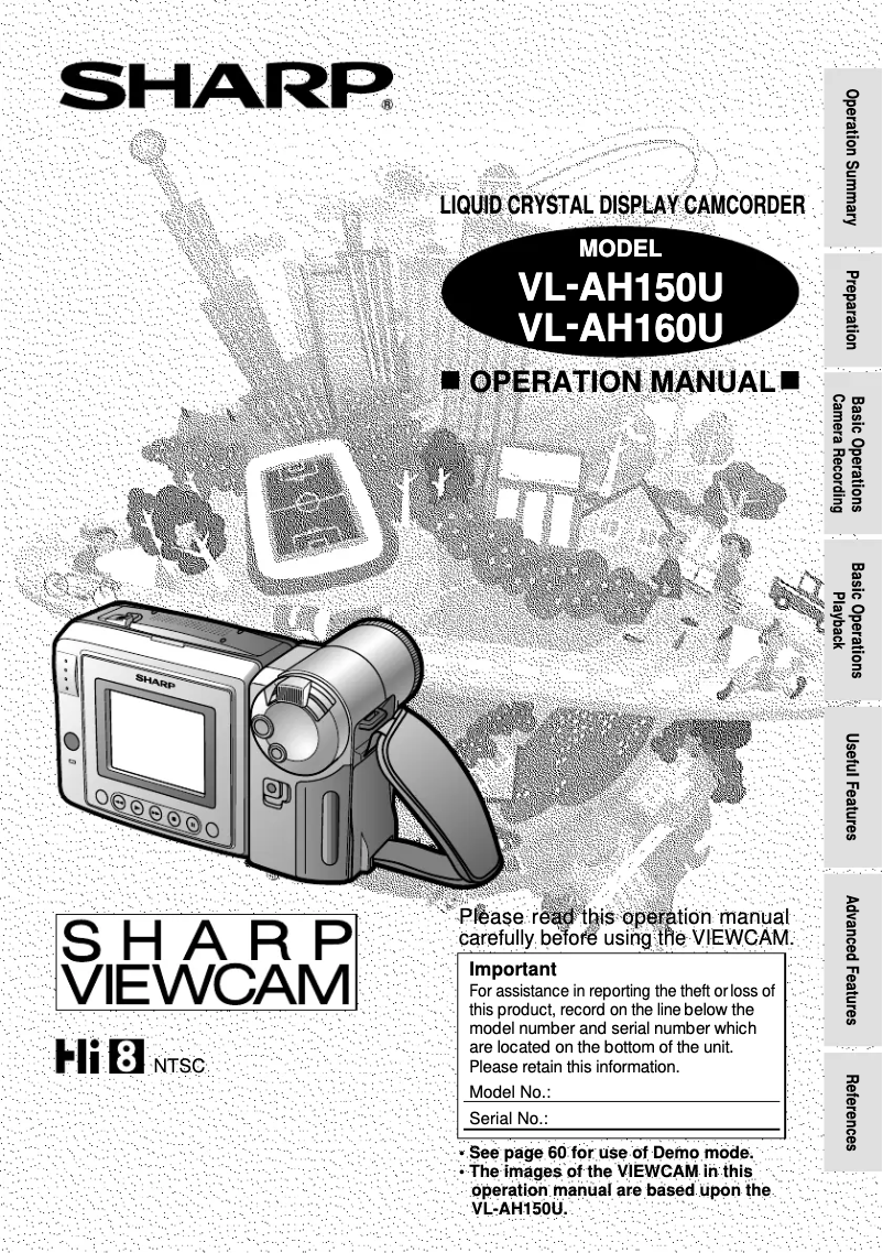 Page 1 de la notice Manuel utilisateur Sharp VL-AH150U